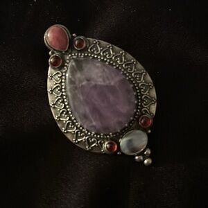 Carolyn Pollack Relios 925, Amethyst Garnet Mother of Pearl Pink Stone